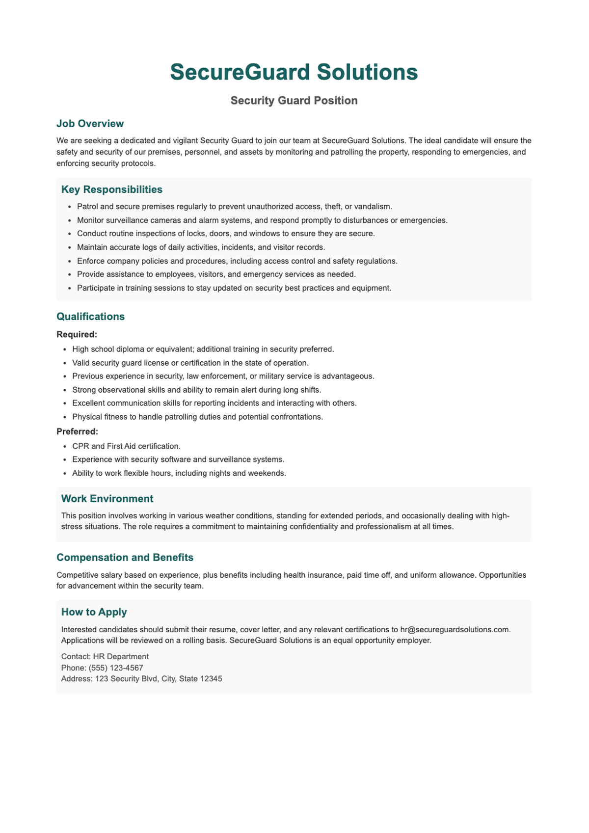 Professional security guard resume with dark teal sidebar and work achievements_variant_3